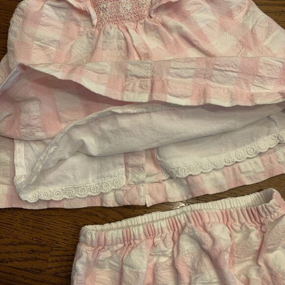 Edgehill Collection $66 Baby Infant Girl 6 Months Pink Check 2 Piece Outfit - Picture 5 of 10